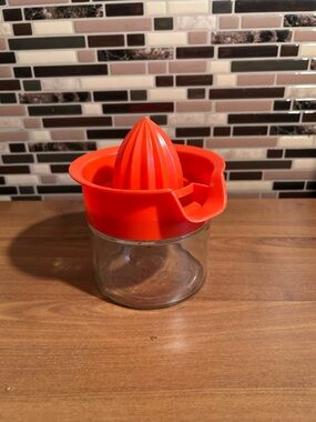 Vintage Orange Citrus Juicer with Glass Container